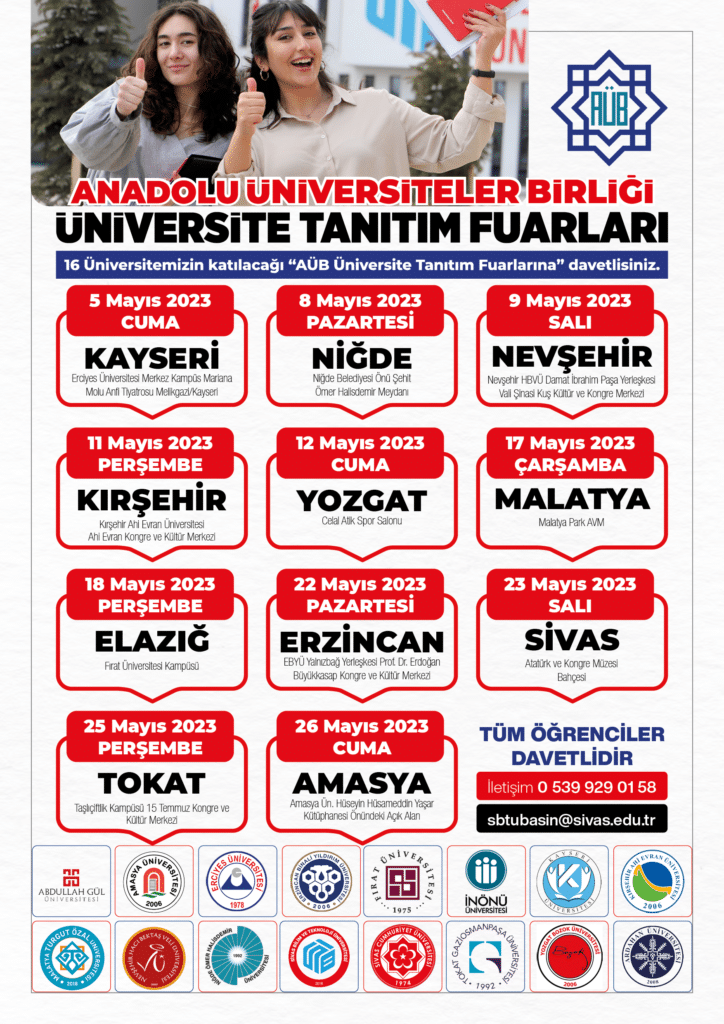 Anadolu Universiteler birligi 11 Ilde Universite Tanitim Fuarlari Duzenliyor1 | Gündem Sivas™ | Sivas Haberleri