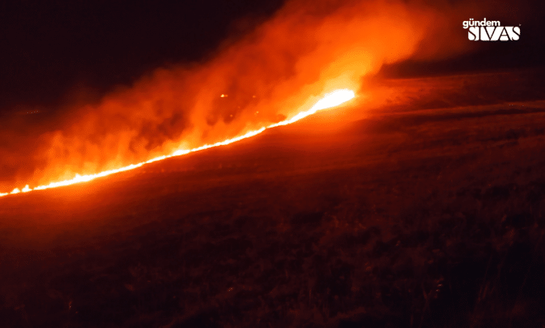 Sivas'ta Yangın, Korku Dolu Anlar Yarattı