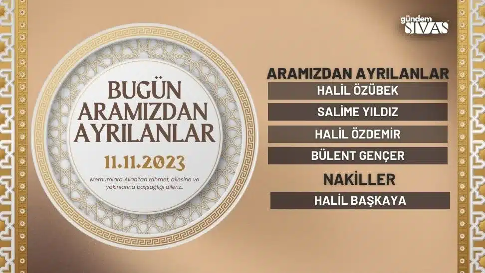 Aramızdan Ayrılanlar – 11.11.2023