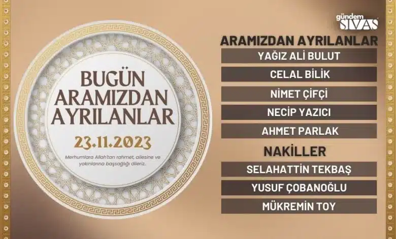 Hayatını Kaybedenler – 23.11.2023