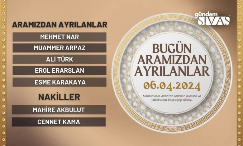 Aramızdan Ayrılanlar - 06.04.2024