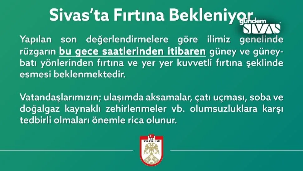 Valilik Uyardi Sivasta Firtina Bekleniyor 2 jpg | Gündem Sivas™ | Sivas Haberleri